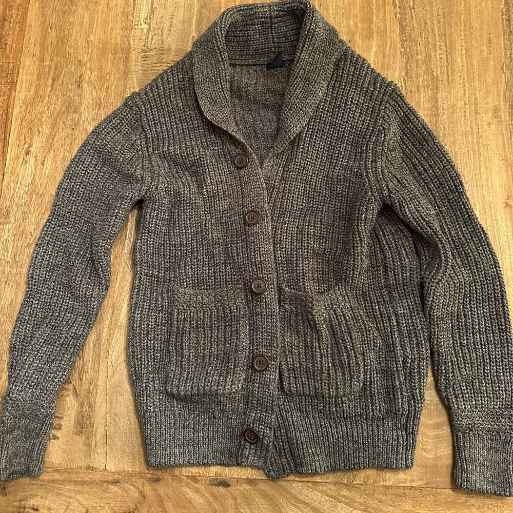Gap Kids Shawl Collar Charcoal Cardigan,   size medium